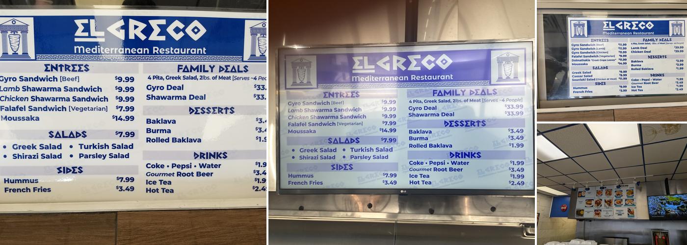 El Greco Menu