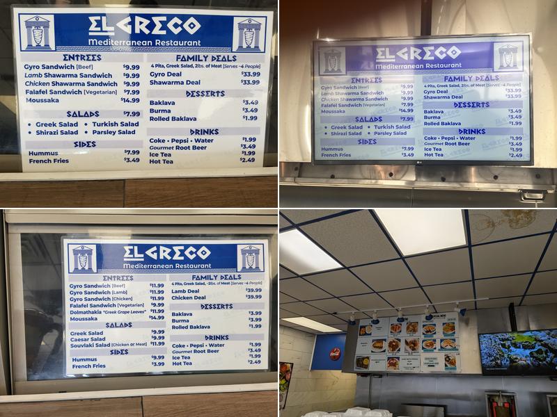 El Greco Menu