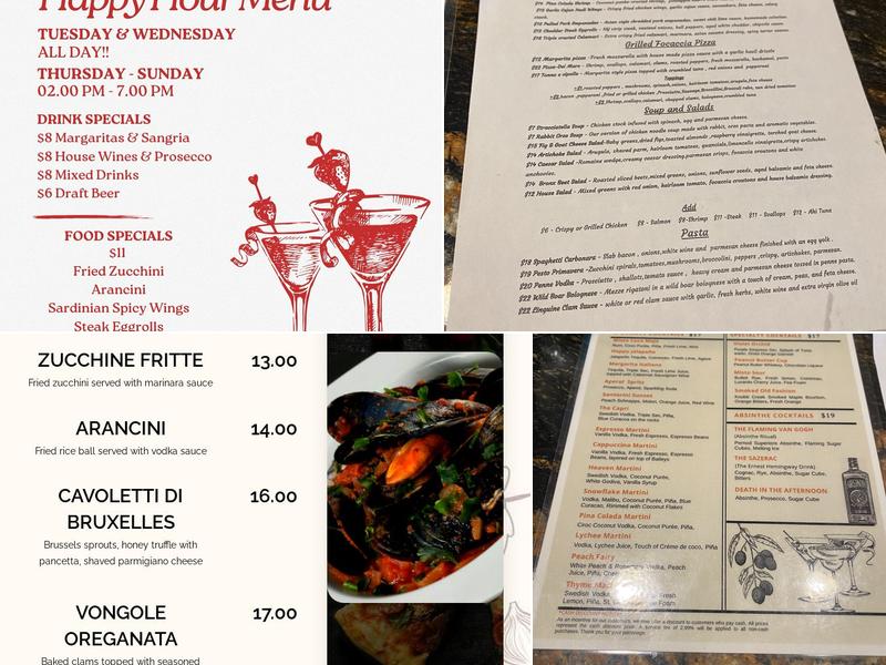 Misto Restaurant and Bar Menu