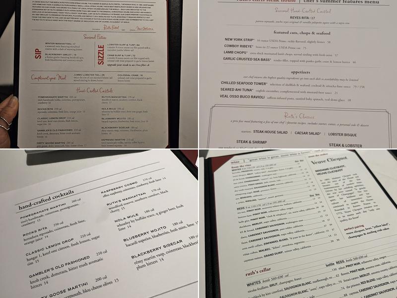 Ruth's Chris Steak House Menu
