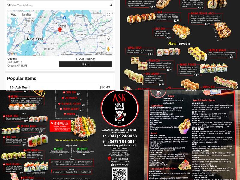 Ask Sushi Menu