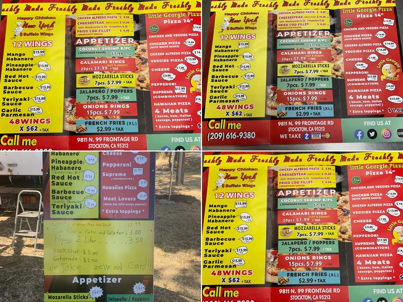 Little George Pizza and happy chicken Menu