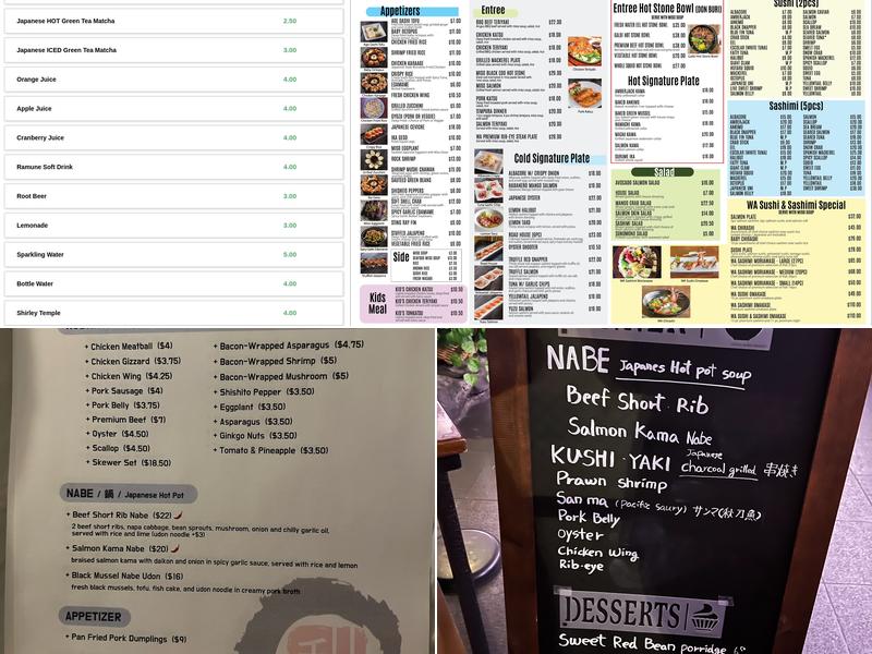 Wa Sushi & Izakaya Menu