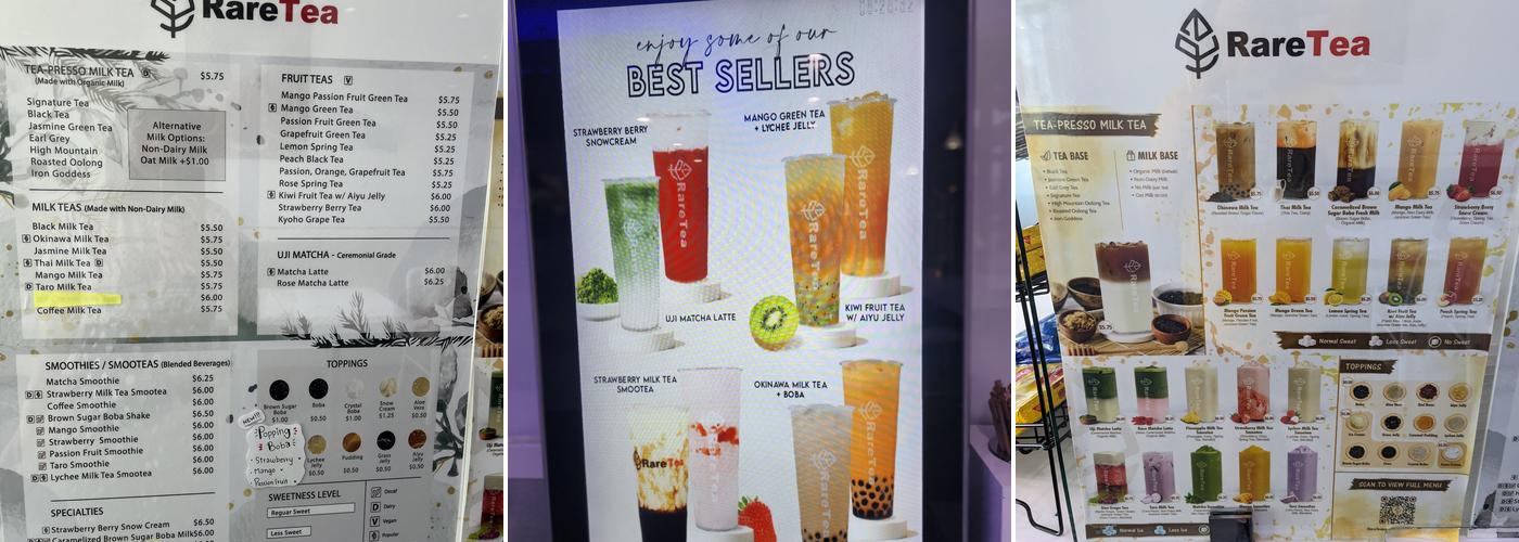 RareTea Menu