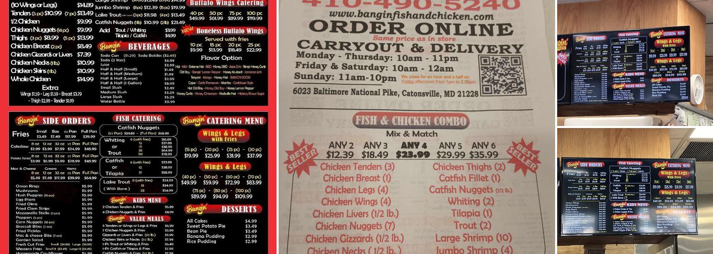 Bangin Fish and Chicken Menu