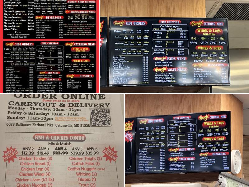 Bangin Fish and Chicken Menu