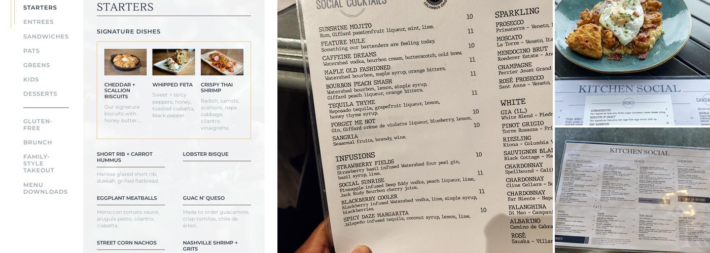 Kitchen Social Menu