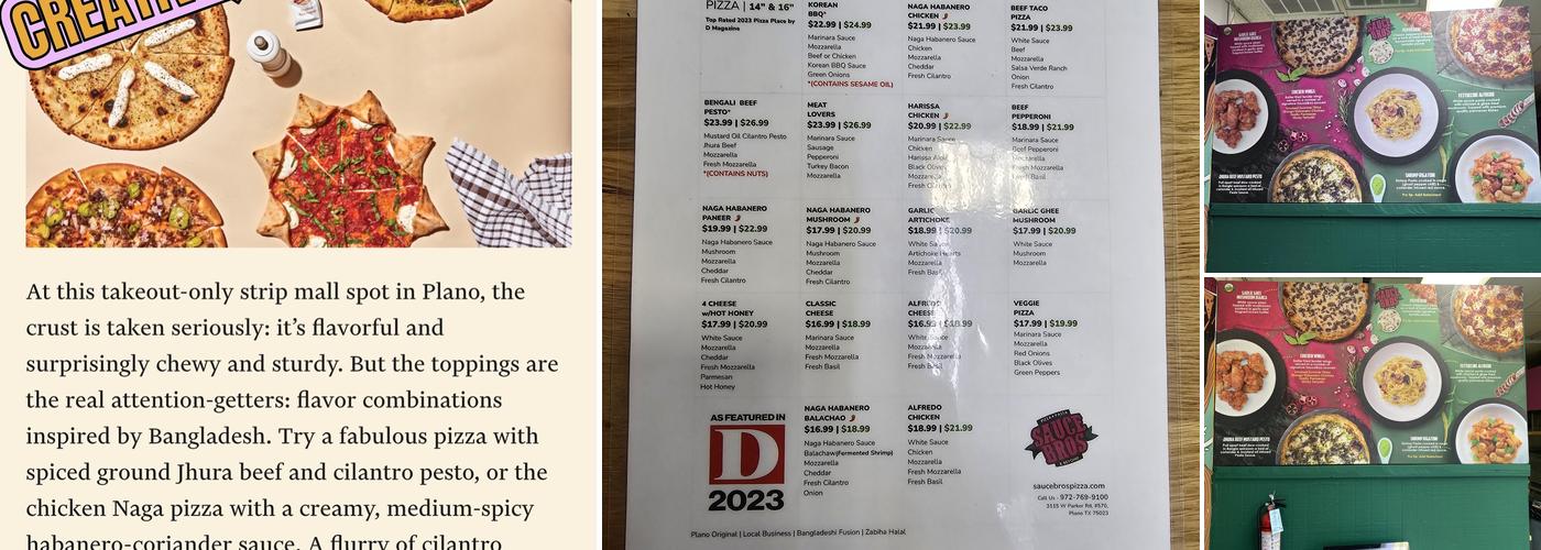 SauceBros Pizza Menu