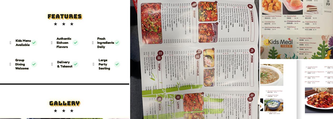 CHENGDU Menu