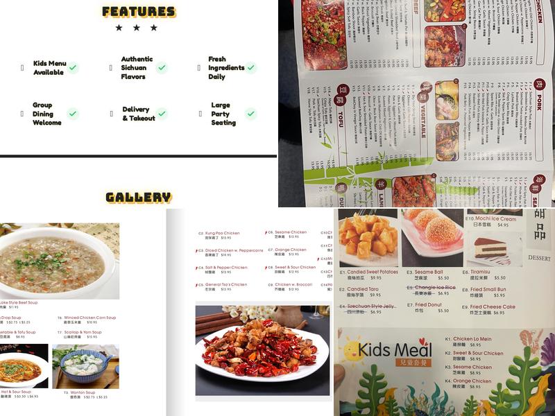 CHENGDU Menu
