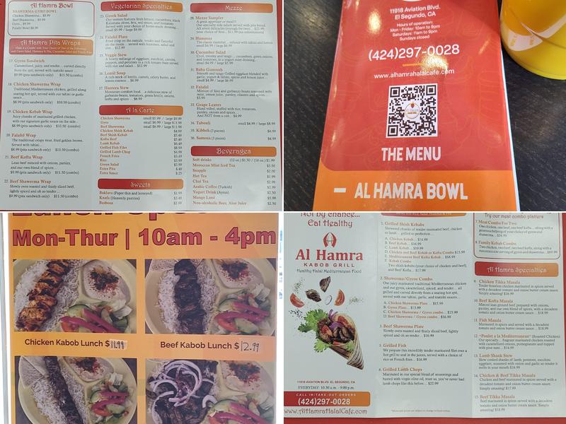 Al Hamra Kabob Grill Inglewood Menu