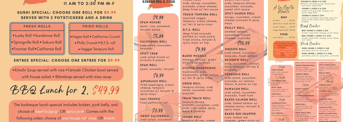 Goong Korean BBQ Menu