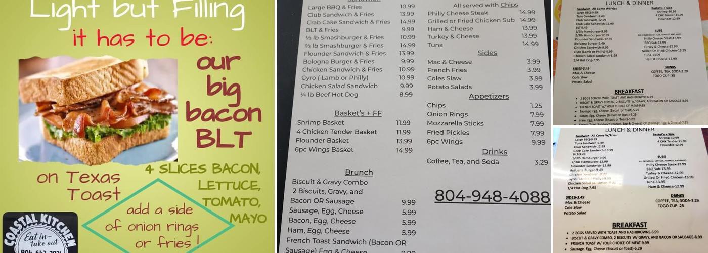 Coastal Kitchen Menu