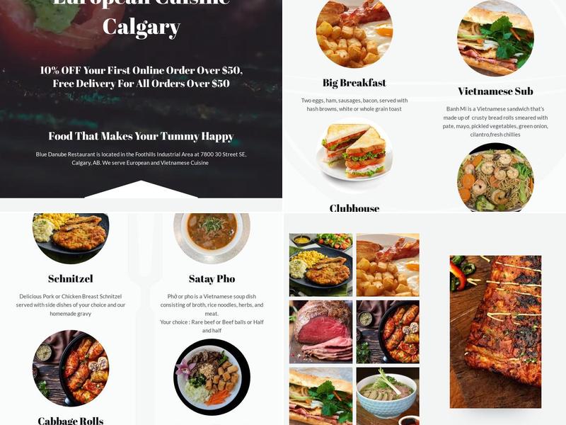 Blue Danube Restaurant Menu