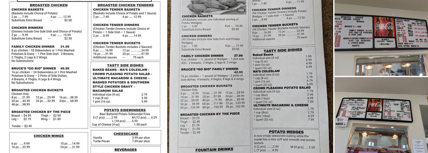 Winner Chicken Dinner Menu