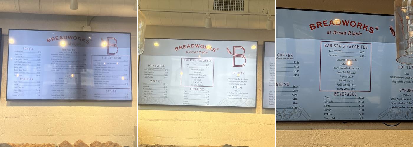 Breadworks at Broad Ripple Menu