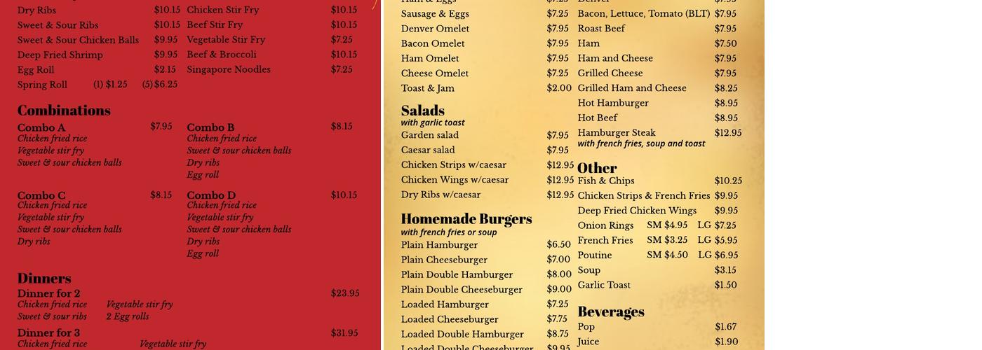 Raymore Cafe Menu