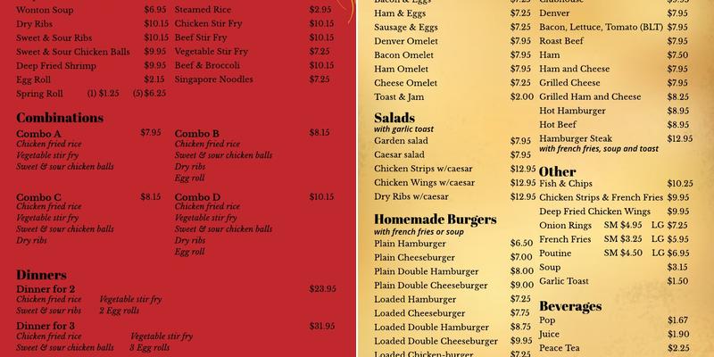 Raymore Cafe Menu