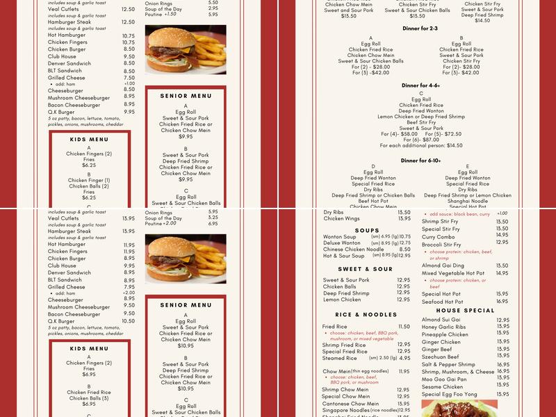 Quan's Davidson Kitchen Menu