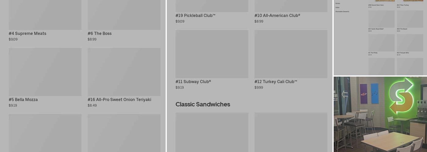 Subway Menu