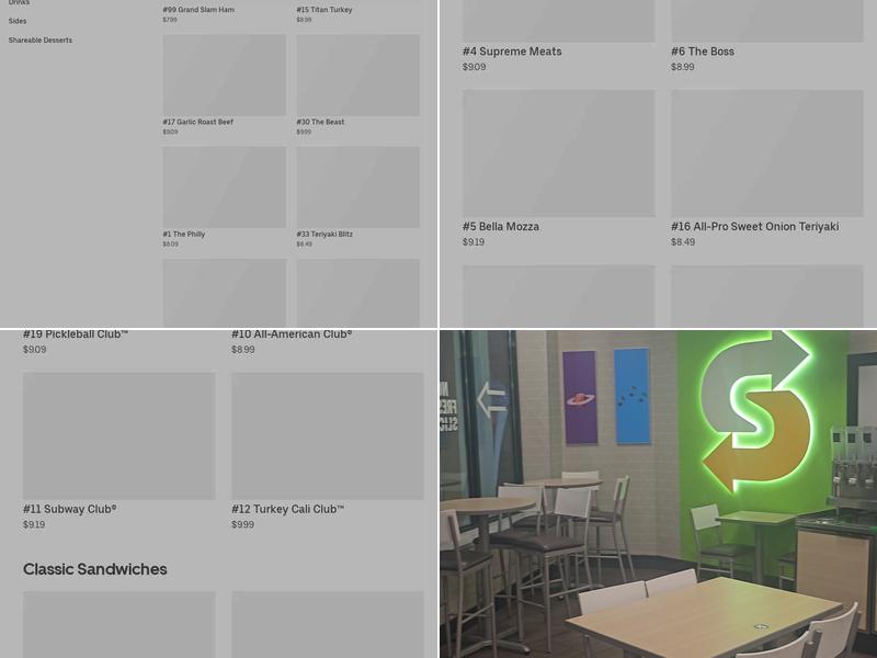 Subway Menu