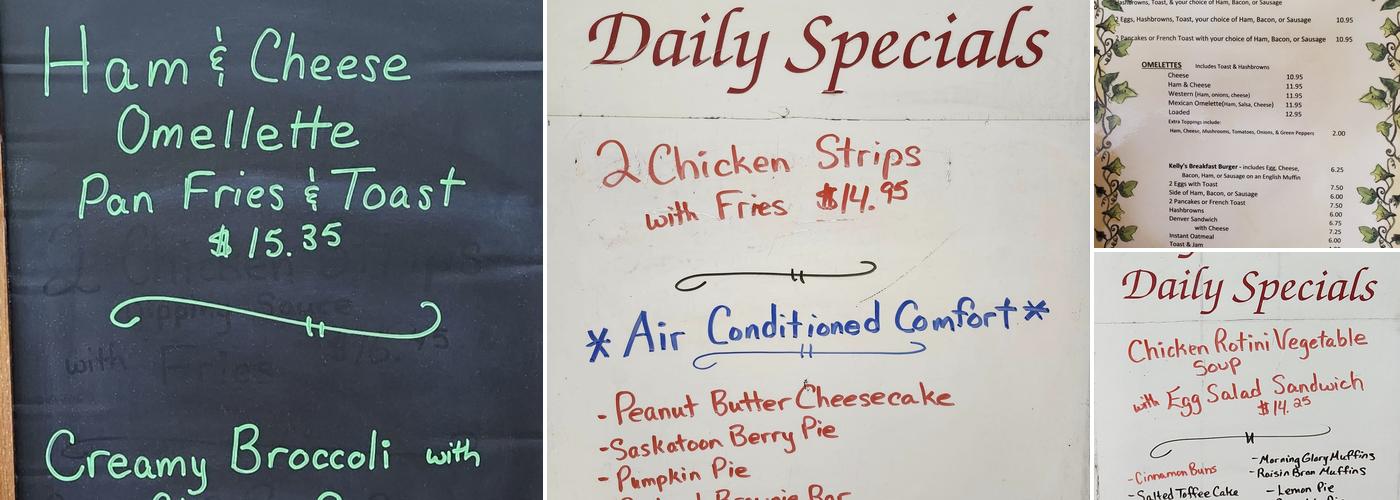 Kelly's Kitchen Menu