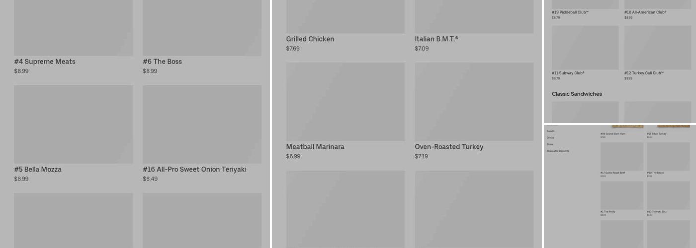 Subway Menu