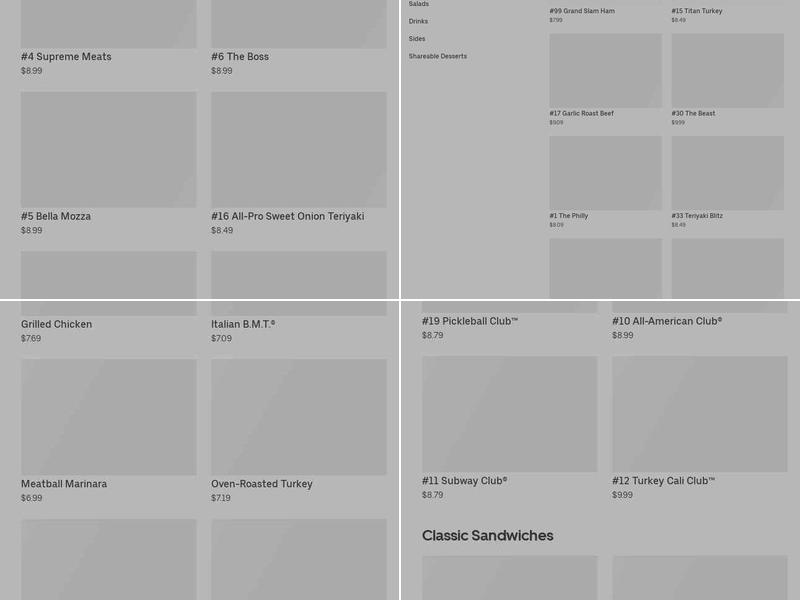 Subway Menu