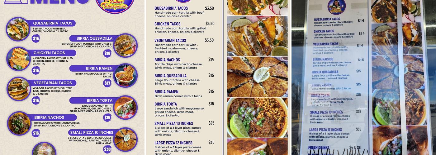 El Sabor Tabasqueno Menu