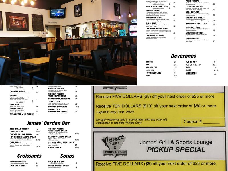 James Grill & Bar Menu