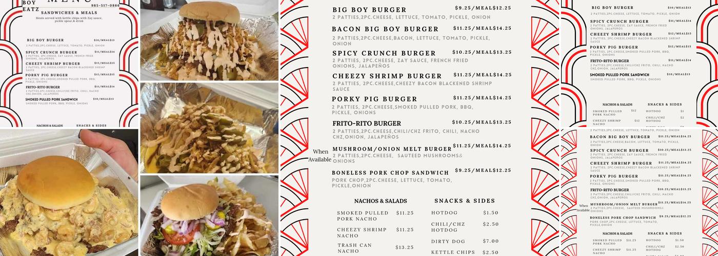 Big Boy Eatz Menu
