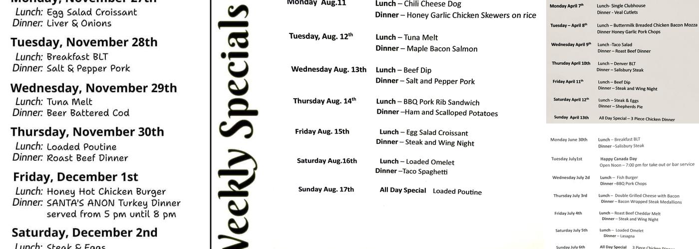 Alix Hotel Cafe Menu