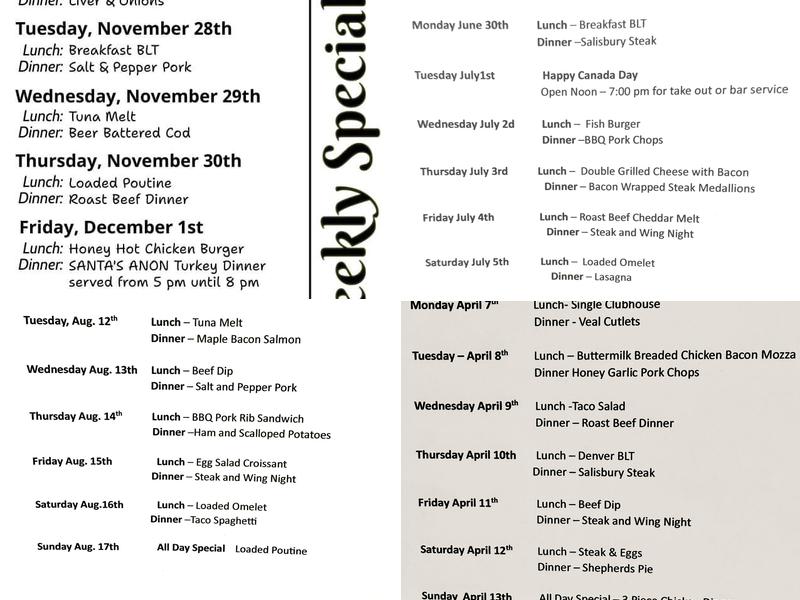 Alix Hotel Cafe Menu