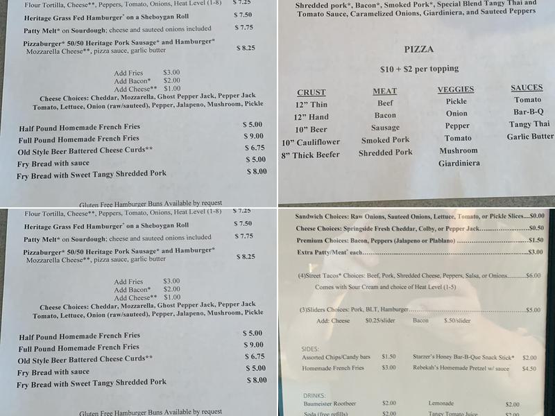 Wilds' Place Menu