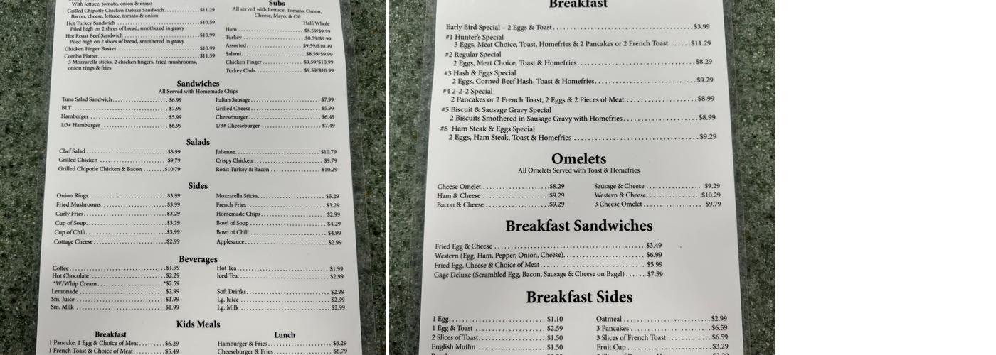 Perrysburg Diner Menu