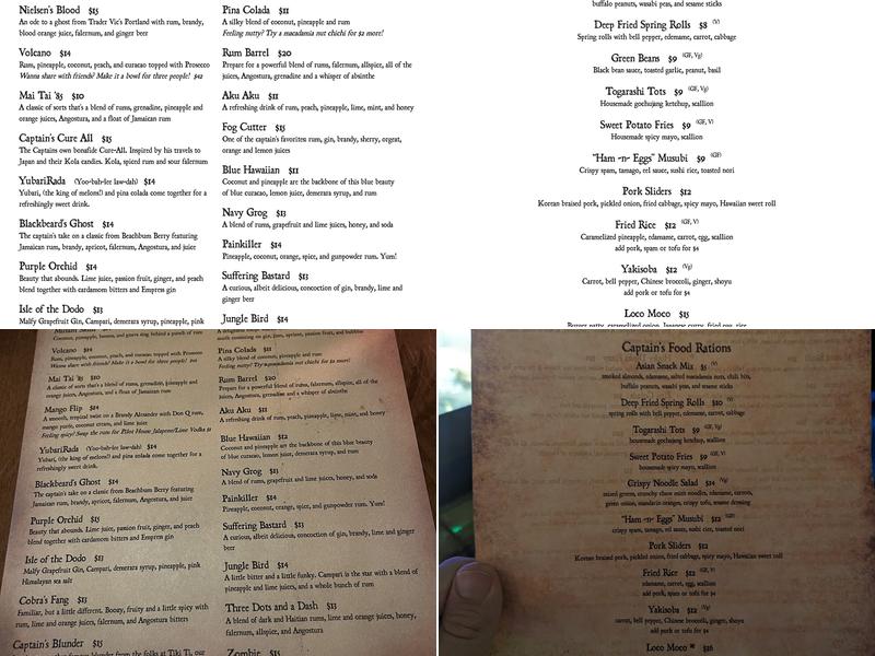 Dead Man’s Isle Menu