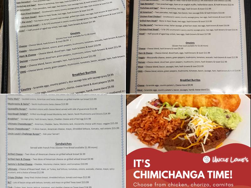 Uncle Louie's Diner Menu