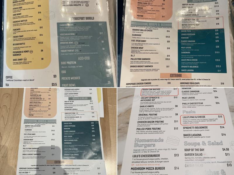 Lulu's Kitchen Menu