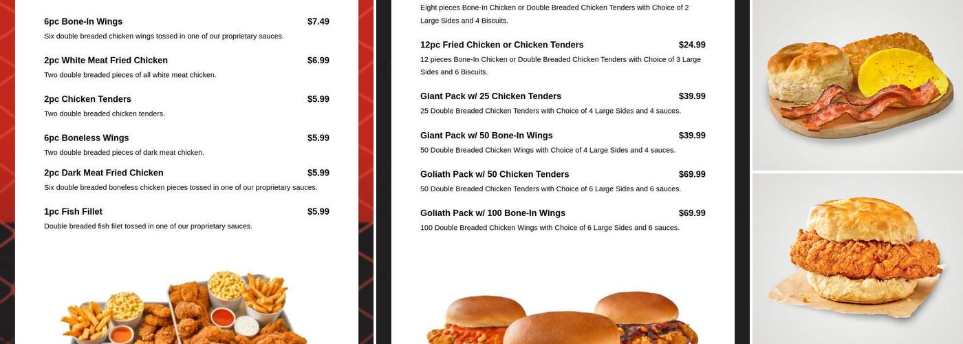 Raise The Roost Menu