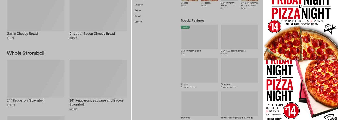 Sbarro Menu