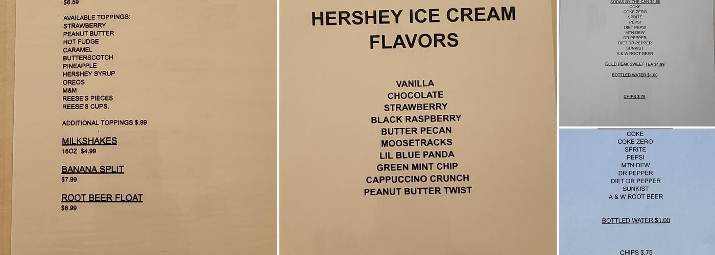 Cheryl's Snack Shack Menu