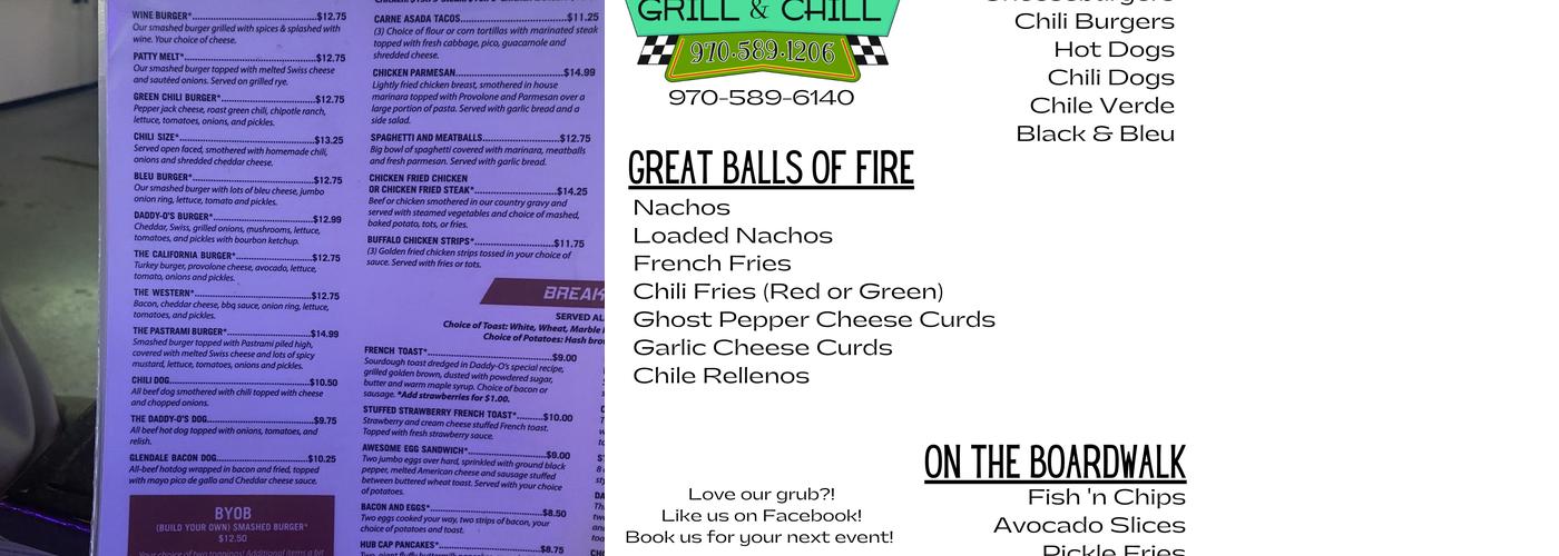 Daddy O'S Grill and Chill Menu