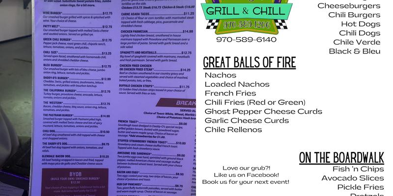 Daddy O'S Grill and Chill Menu