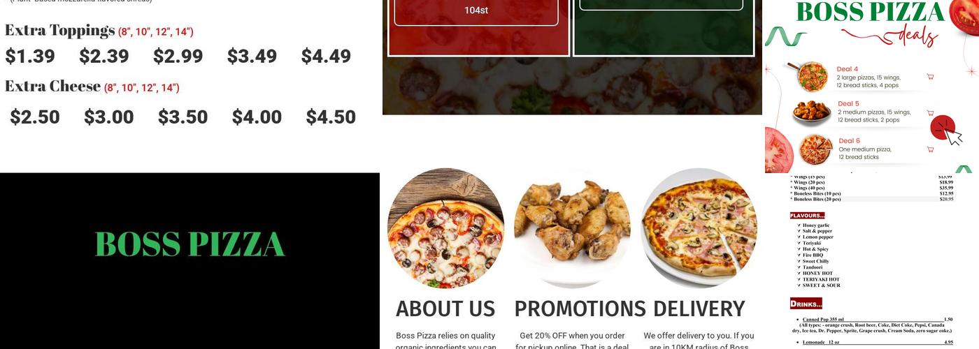 Boss Wings Menu