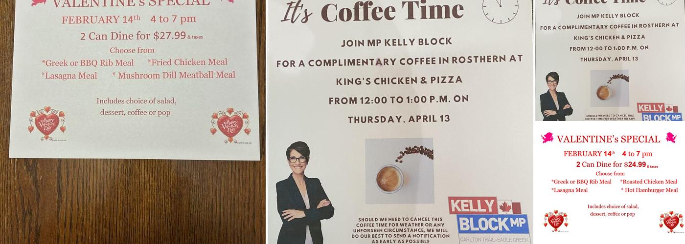 King's Chicken & Pizza Menu