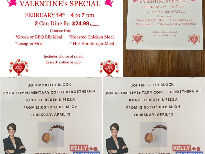 King's Chicken & Pizza Menu