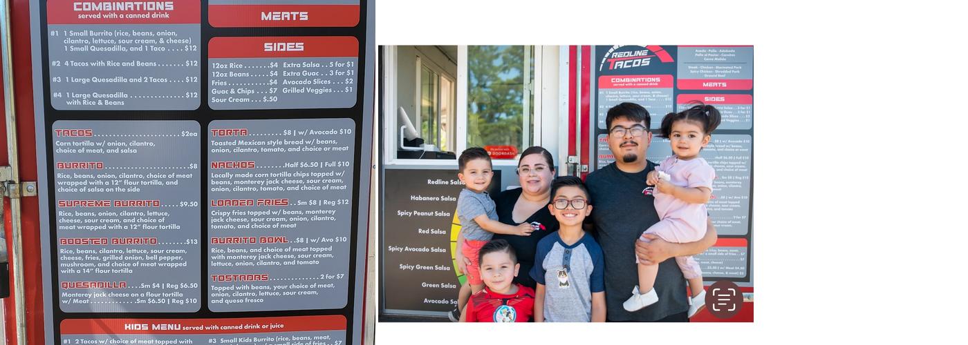 Redline Tacos Menu