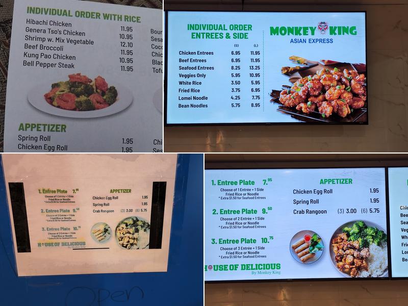 Monkey king Asian Express Menu