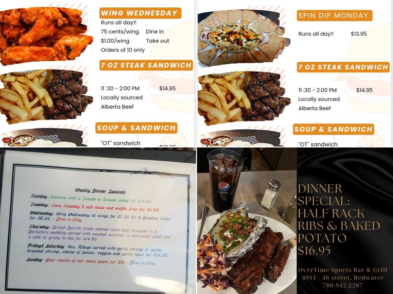 OVERTIME SPORTS BAR & GRILL ️ ️ Menu