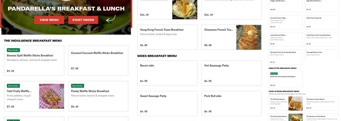 Pandarella's Menu